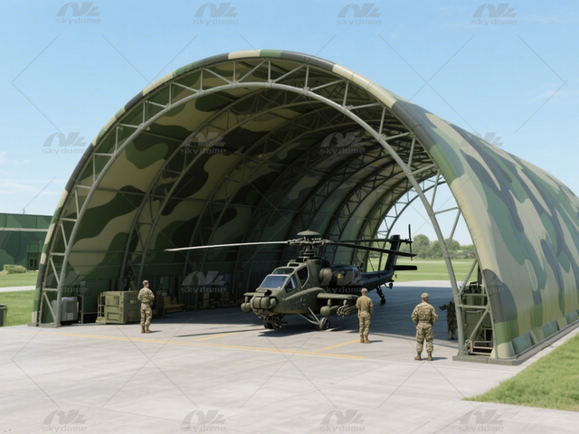 Short Construction Period Tensile Membrane Structure Military Hangar