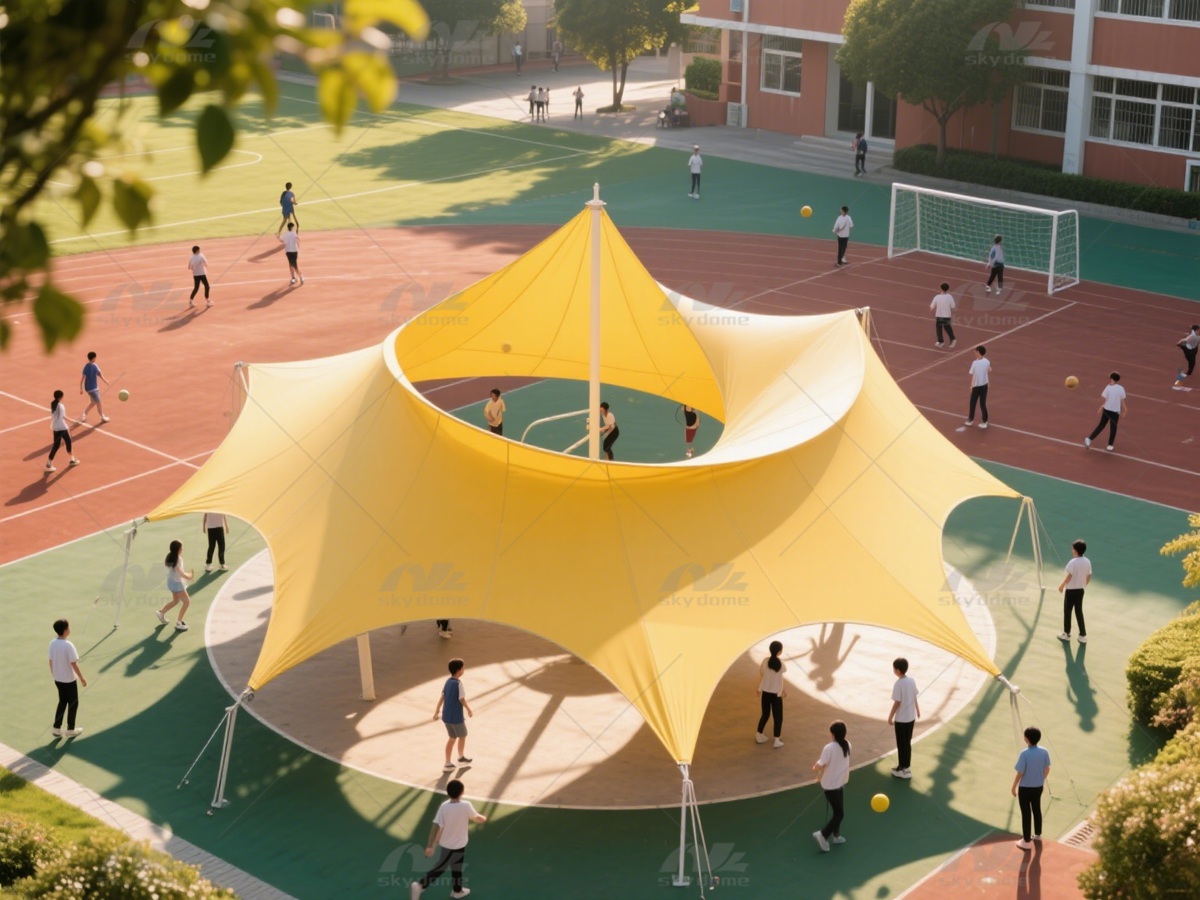 PVDF PTFE High Strength Membrane Landscape Structure Sunshade