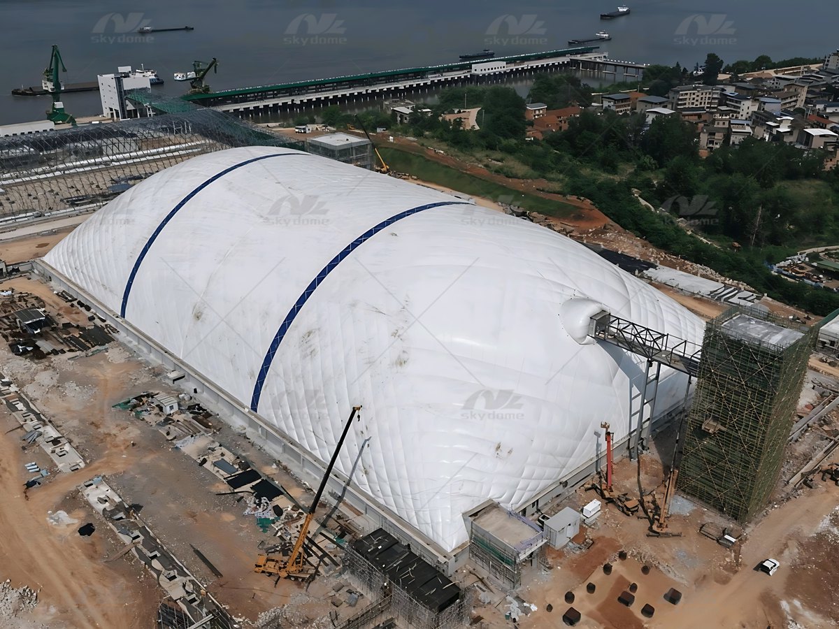 Ultra-Large Fully-Enclosed Air-Supported Structure for Storage System