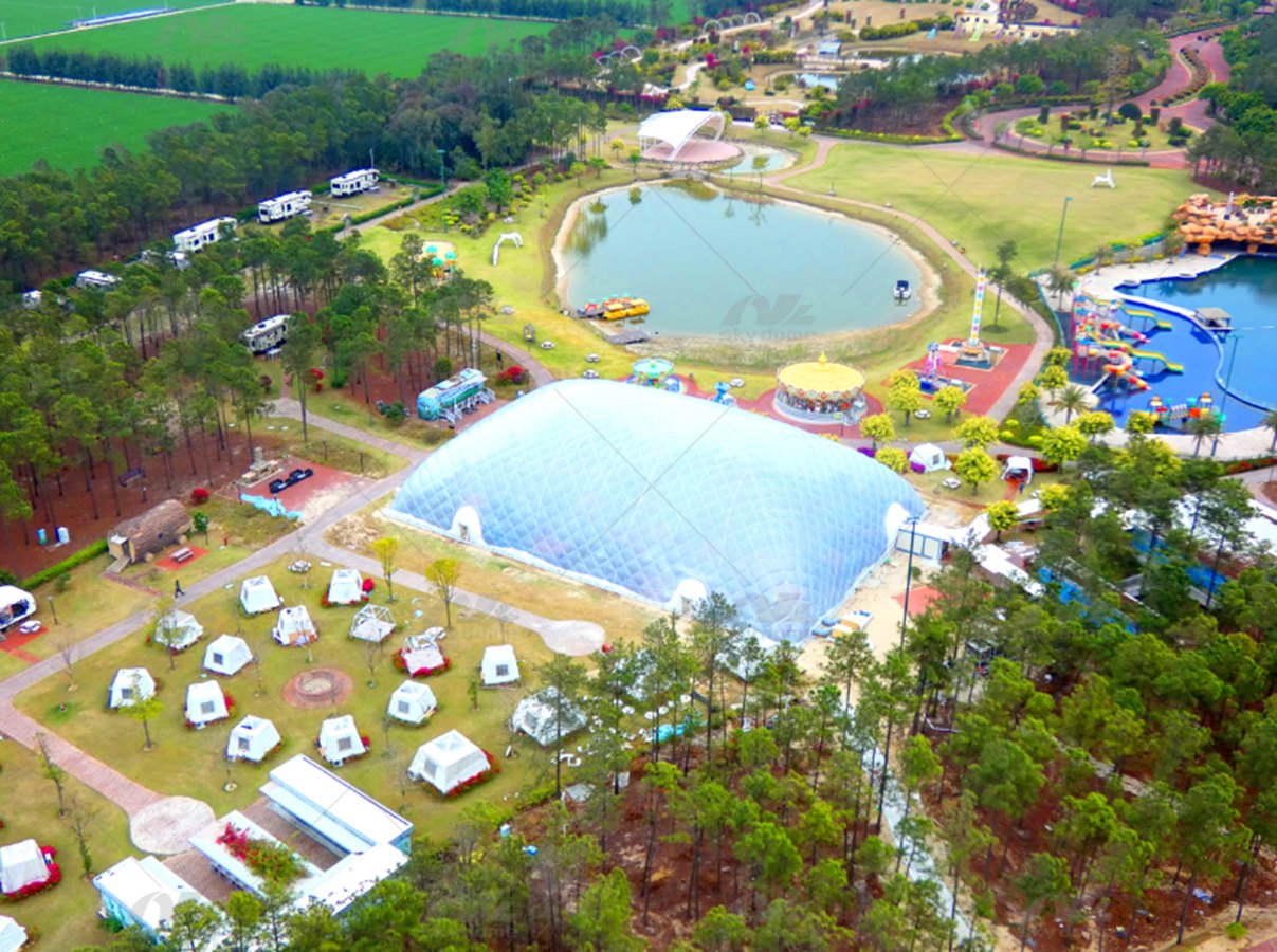Recreational Air Dome with Transmission and UV Resistance