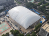 Deploying Weather-Resistant Large-Span Air Dome for Isolated and Quiet Construction
