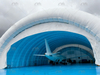 Cost-Effective Portable Air-Inflated Membrane Hangars for Aircraft Parking 