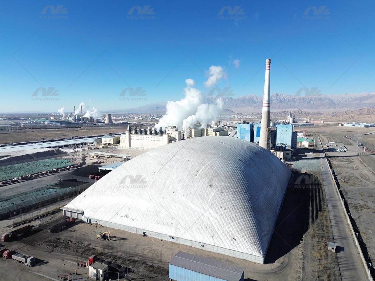 High Quality PVDF Membrane Inflatable Dome Warehouse for Coal Storage