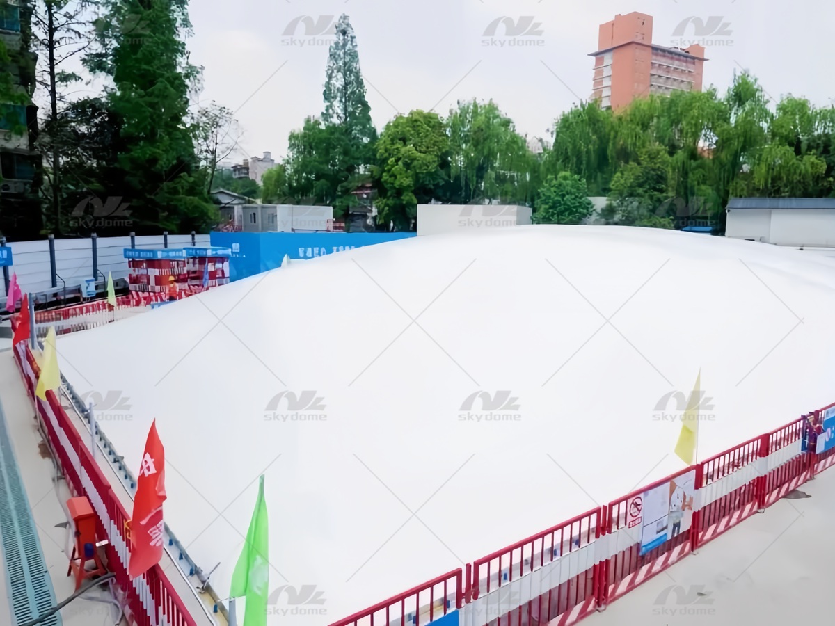 Foundation Pit Air Dome Construction Site
