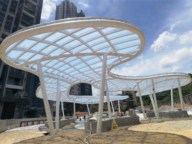 Roof Tensile Shade PTFE /ETFE Membrane Canopy Structure